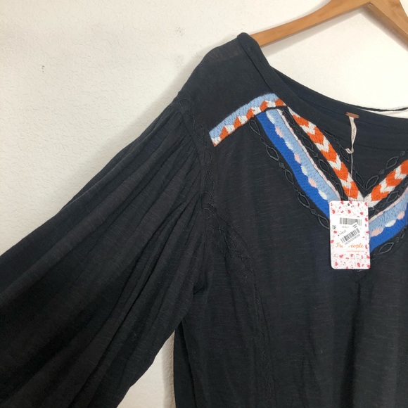 New Free People Hand Me Down Embroidered Top - Picture 4 of 9